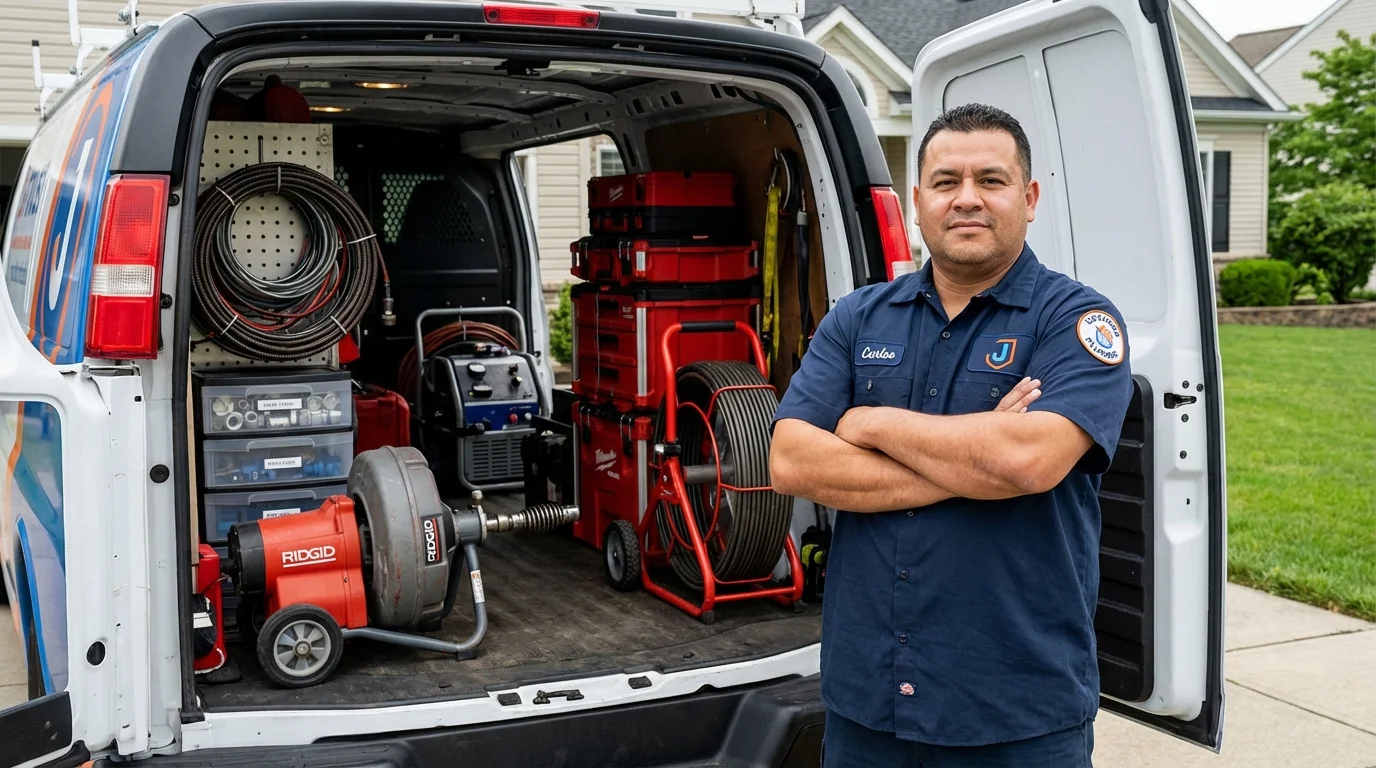 Professional drain cleaning equipment and Johns Plumbing LLC plumber in Independence